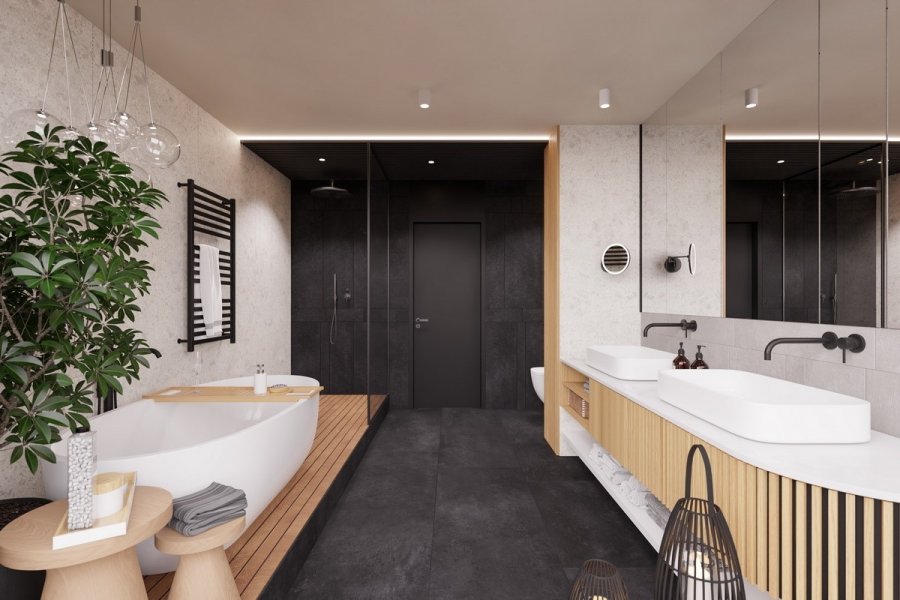 designová koupelna v projektu Březový háj