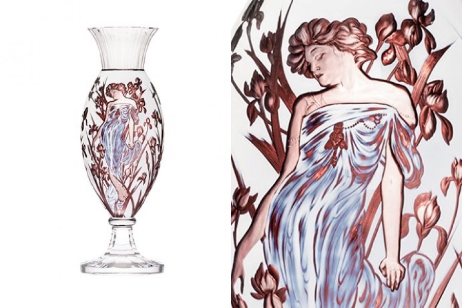 luxusní secesní váza Komtesa, Moser