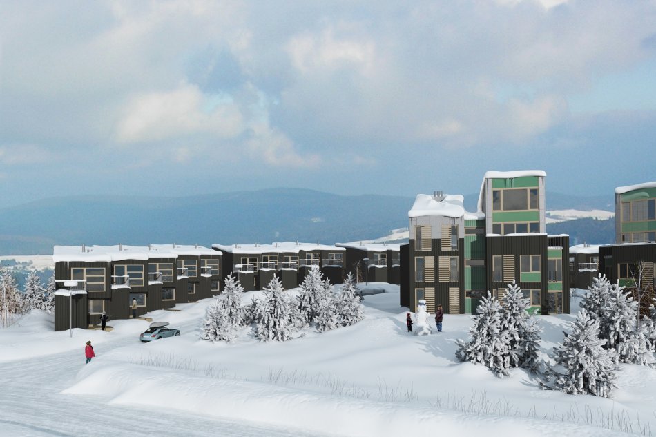 The sale of apartments and semi-detached houses at Klínovec