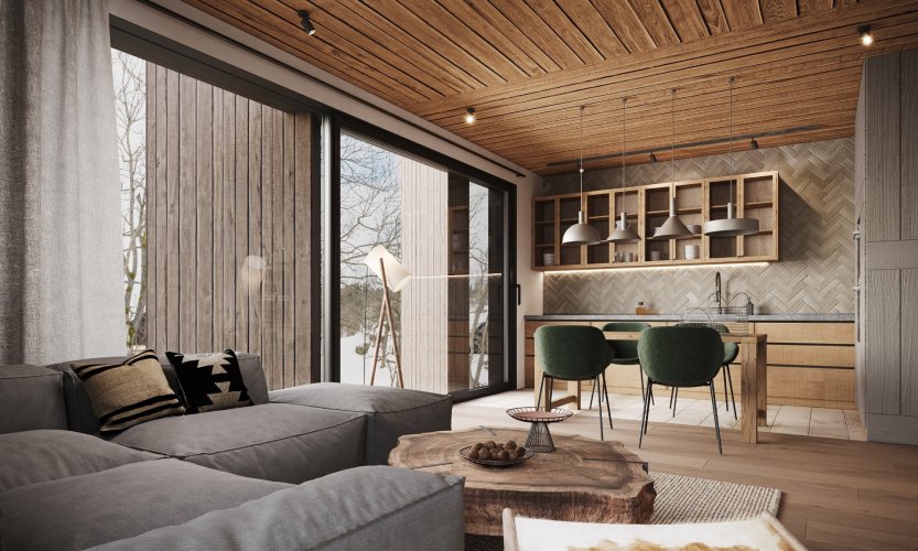 Sale of an apartment 2+kt/T, 93,6 sqm, in luxury mountain project Albeřice Apartments, Giant Mountains - Horní Maršov