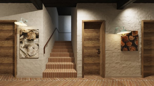 chodba se schodištěm