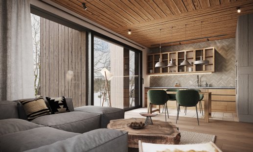 obývací pokoj s výhledem