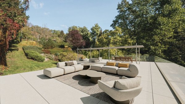 vizualizace venkovního posezení