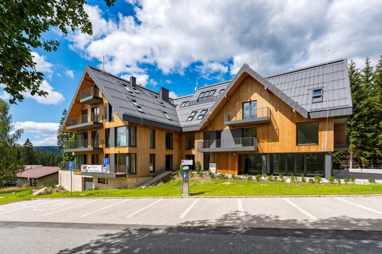 Prodej bytu 1+kk/B, 57 m², v novém horském projektu HARRACHOV PEAKS v Krkonoších, Harrachov