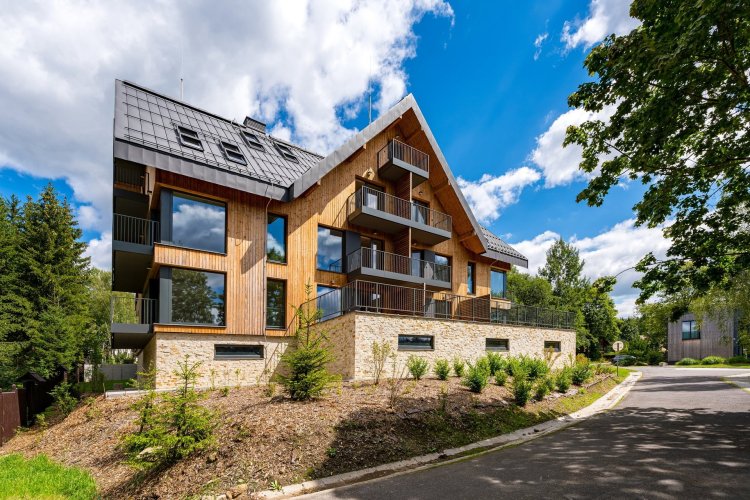 Prodej bytu 3+kk/2B, 98 m², v novém horském projektu HARRACHOV PEAKS v Krkonoších, Harrachov
