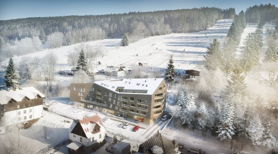 Sale of an apartment, 2+kt/B, 70,1 sqm, in the Svatá Barbora Residence, Železná Ruda