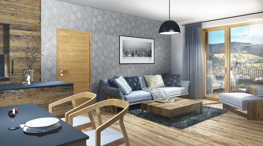 Sale of an apartment, 2+kt/B, 58,1 sqm, in the Svatá Barbora Residence, Železná Ruda