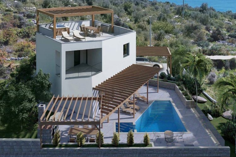 Prodej luxusní vily s vyhřívaným bazénem 169 m², Rogoznica, Chorvatsko