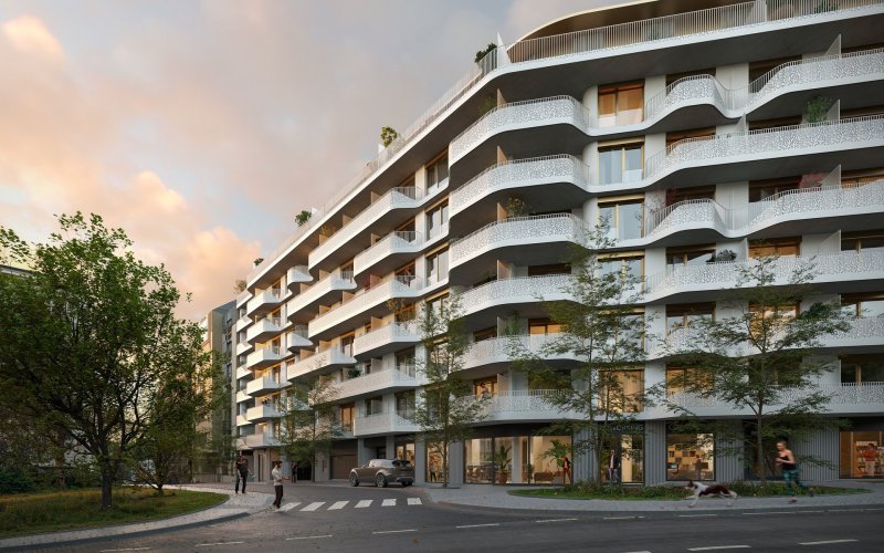 Prodej komerční jednotky, 54,8 m², v developerském projektu NEAR living, Praha 8 – Palmovka